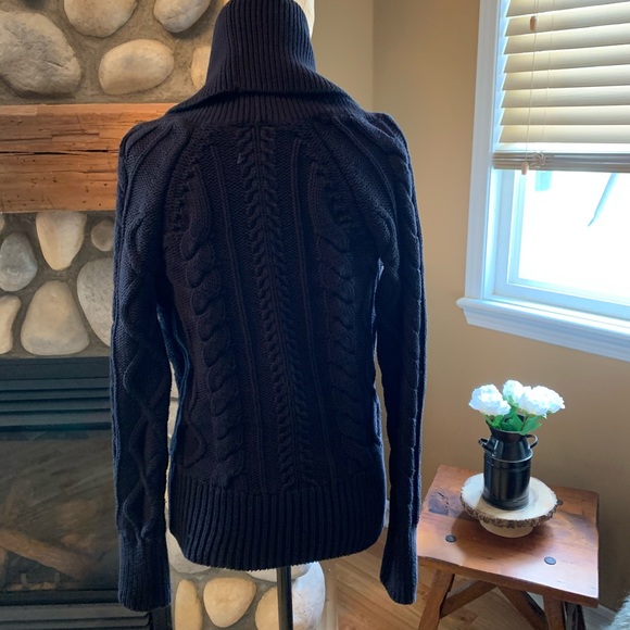 Cotton Cable-knit Sweater w/large Cowl Neck - Picture 5 of 9